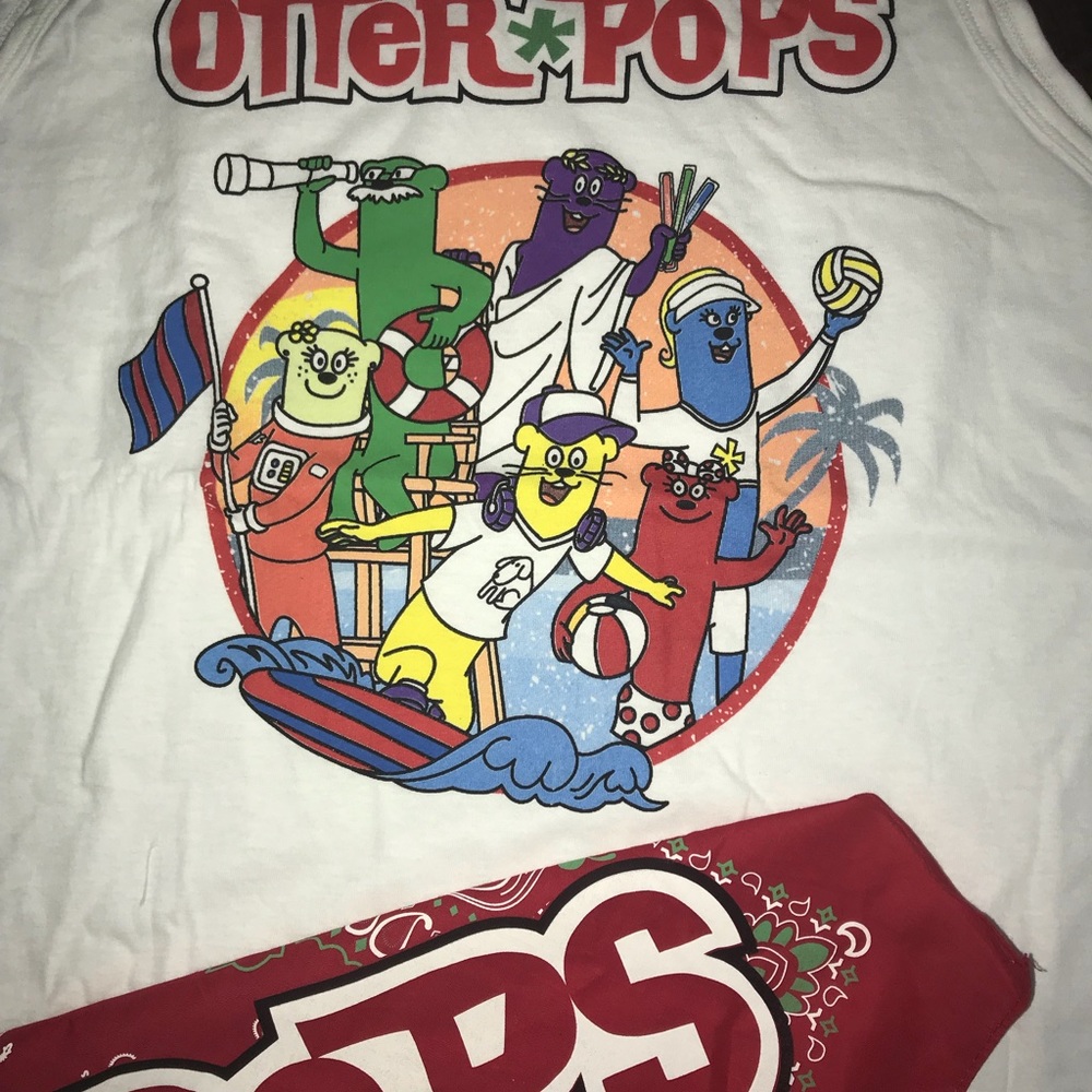 NEW Otter Pop Pops Tank Top Shirt Bandanna Large L - Picture 2 of 2